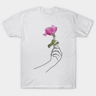 Hand holding a rose T-Shirt